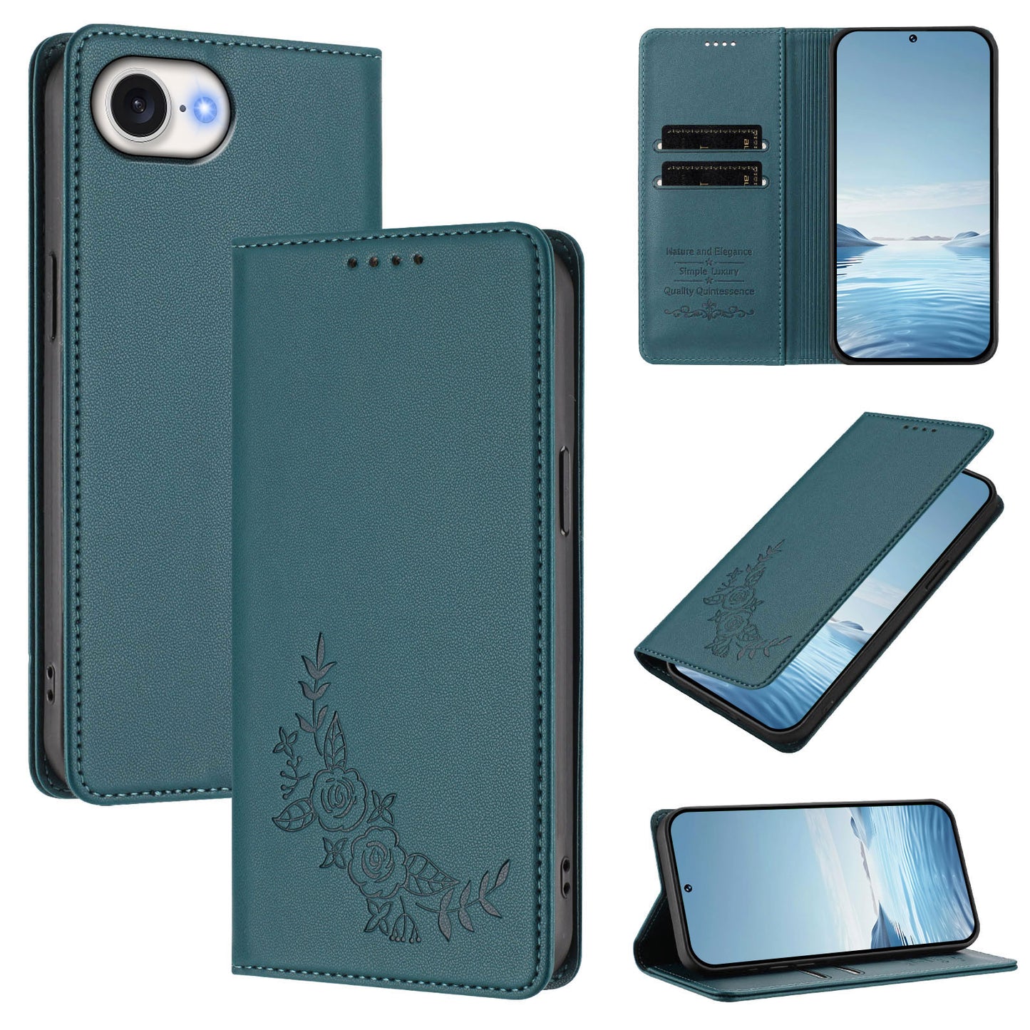 For iPhone 16e / iPhone 17e Wallet Stand Case Peony Flower Pattern TPU PU Leather Flip Cover