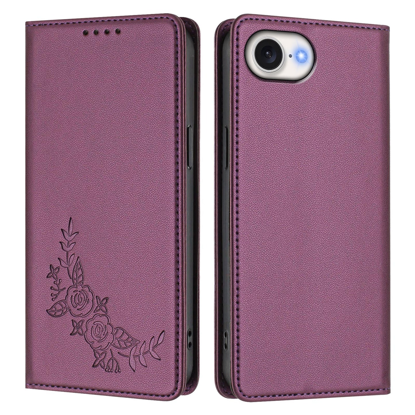 For iPhone 16e / iPhone 17e Wallet Stand Case Peony Flower Pattern TPU PU Leather Flip Cover