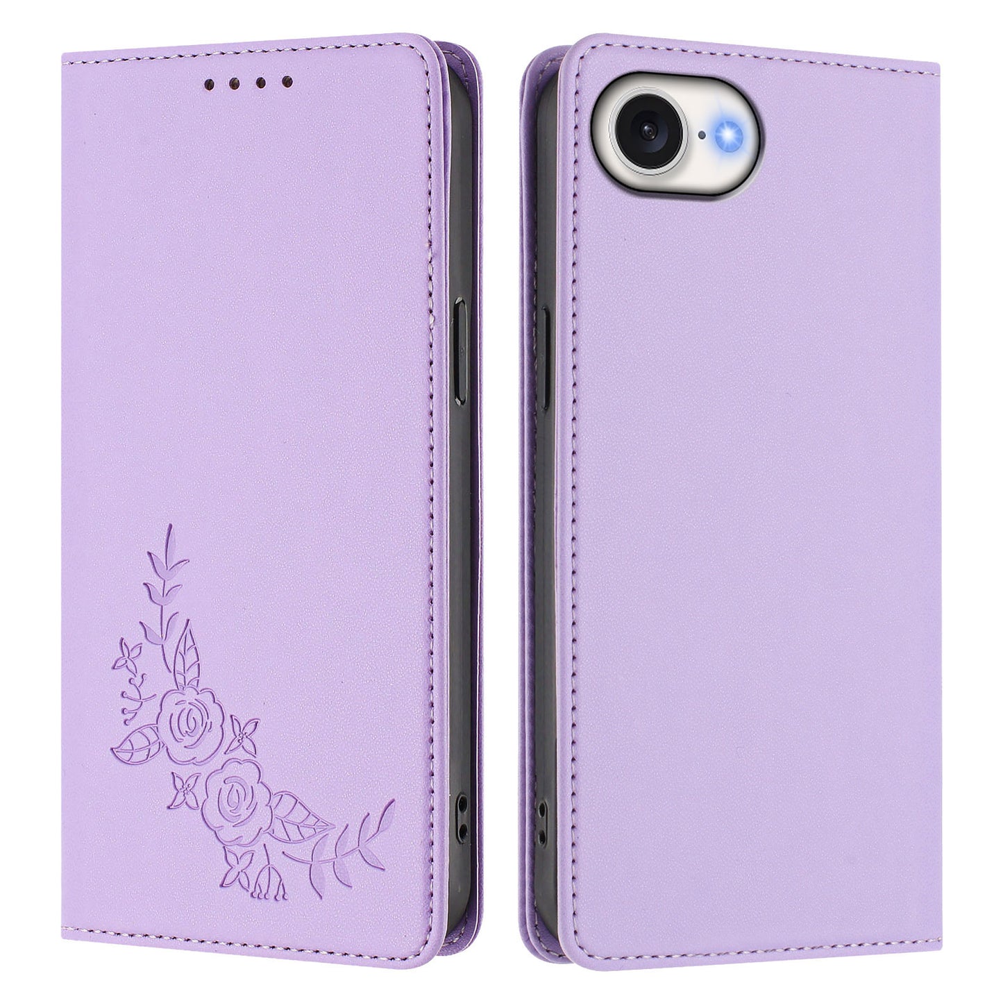 For iPhone 16e / iPhone 17e Wallet Stand Case Peony Flower Pattern TPU PU Leather Flip Cover