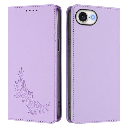 For iPhone 16e / iPhone 17e Wallet Stand Case Peony Flower Pattern TPU PU Leather Flip Cover