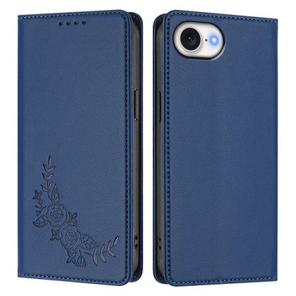 For iPhone 16e / iPhone 17e Wallet Stand Case Peony Flower Pattern TPU PU Leather Flip Cover