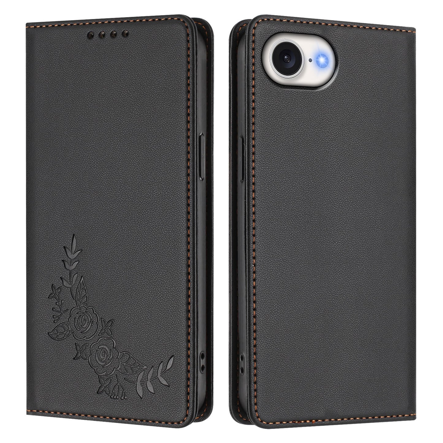 For iPhone 16e / iPhone 17e Wallet Stand Case Peony Flower Pattern TPU PU Leather Flip Cover