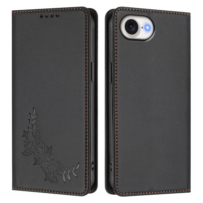For iPhone 16e / iPhone 17e Wallet Stand Case Peony Flower Pattern TPU PU Leather Flip Cover