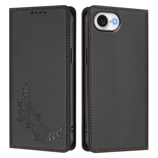 For iPhone 16e / iPhone 17e Wallet Stand Case Peony Flower Pattern TPU PU Leather Flip Cover