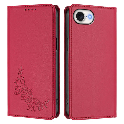 For iPhone 16e / iPhone 17e Wallet Stand Case Peony Flower Pattern TPU PU Leather Flip Cover