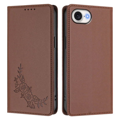 For iPhone 16e / iPhone 17e Wallet Stand Case Peony Flower Pattern TPU PU Leather Flip Cover