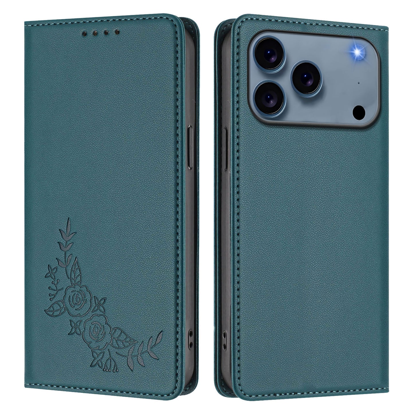 For iPhone 17 Pro Max Wallet Stand Case Peony Flower Pattern TPU PU Leather Flip Cover
