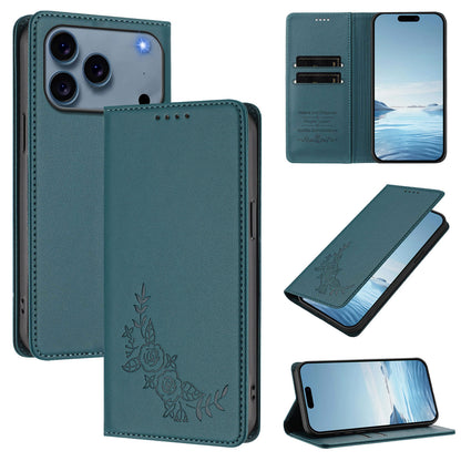 For iPhone 17 Pro Max Wallet Stand Case Peony Flower Pattern TPU PU Leather Flip Cover