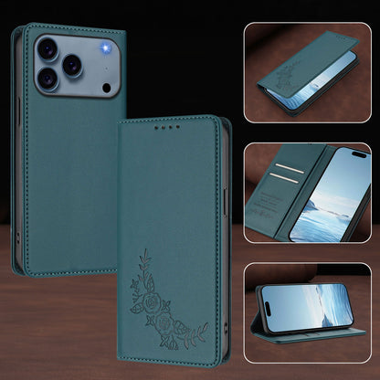 For iPhone 17 Pro Max Wallet Stand Case Peony Flower Pattern TPU PU Leather Flip Cover