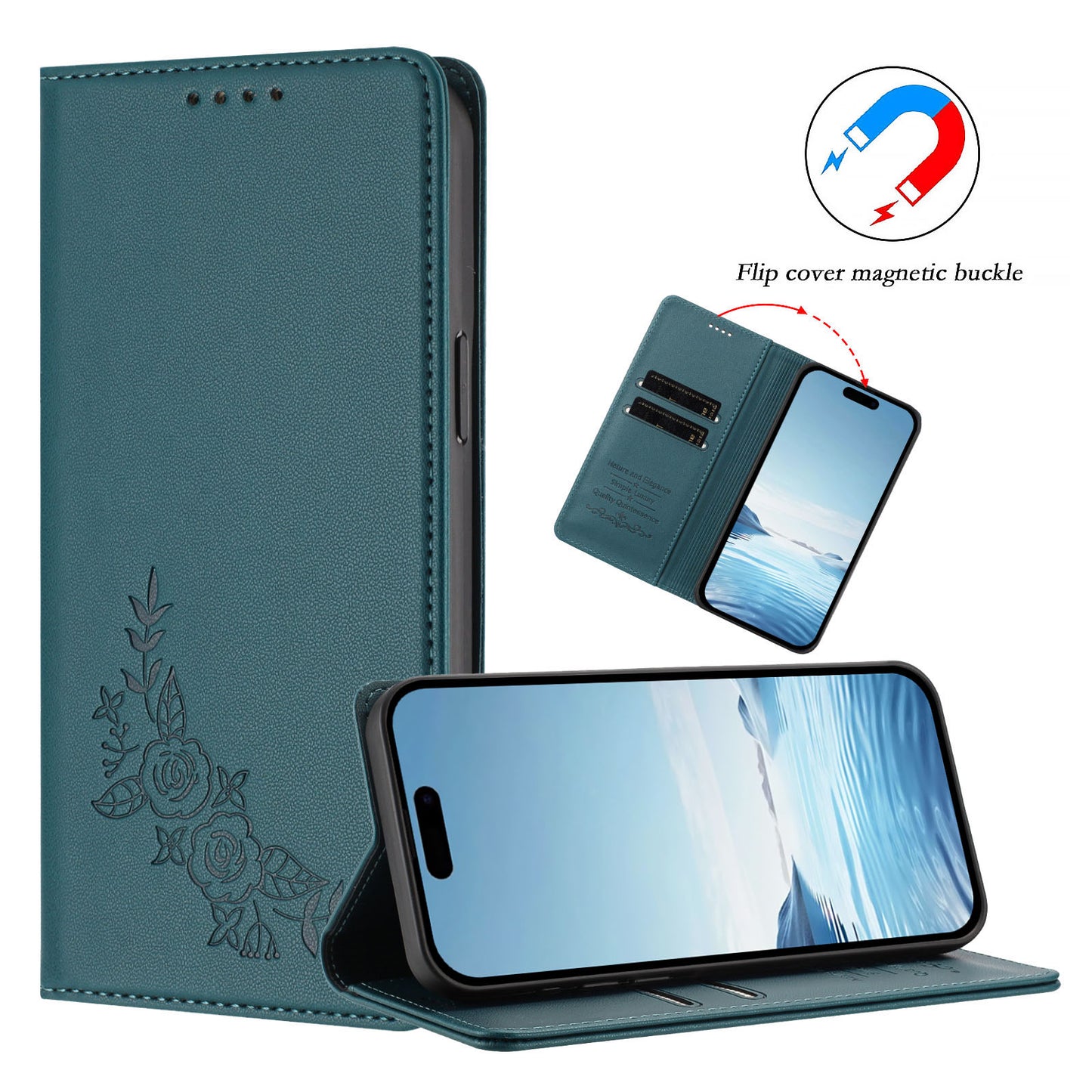 For iPhone 17 Pro Max Wallet Stand Case Peony Flower Pattern TPU PU Leather Flip Cover
