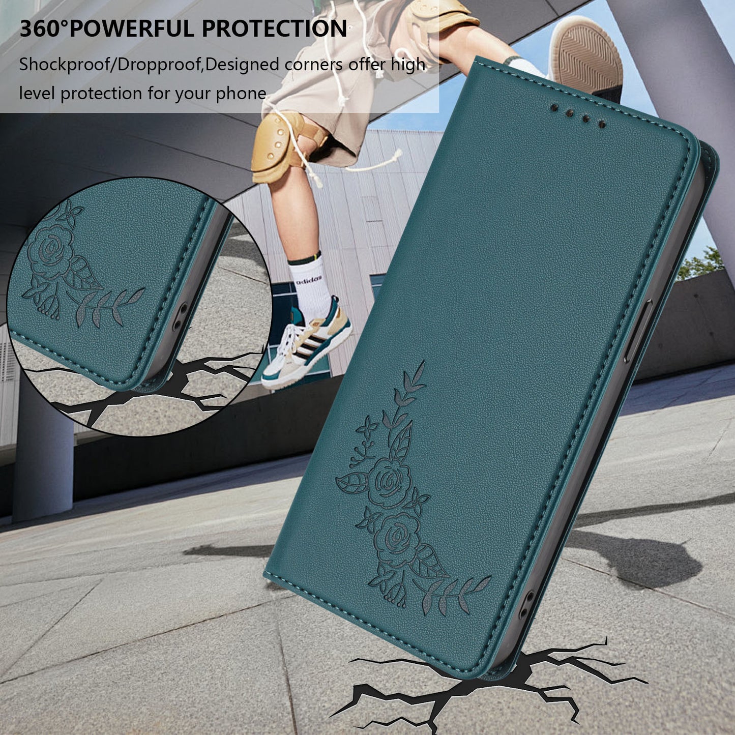 For iPhone 17 Pro Max Wallet Stand Case Peony Flower Pattern TPU PU Leather Flip Cover