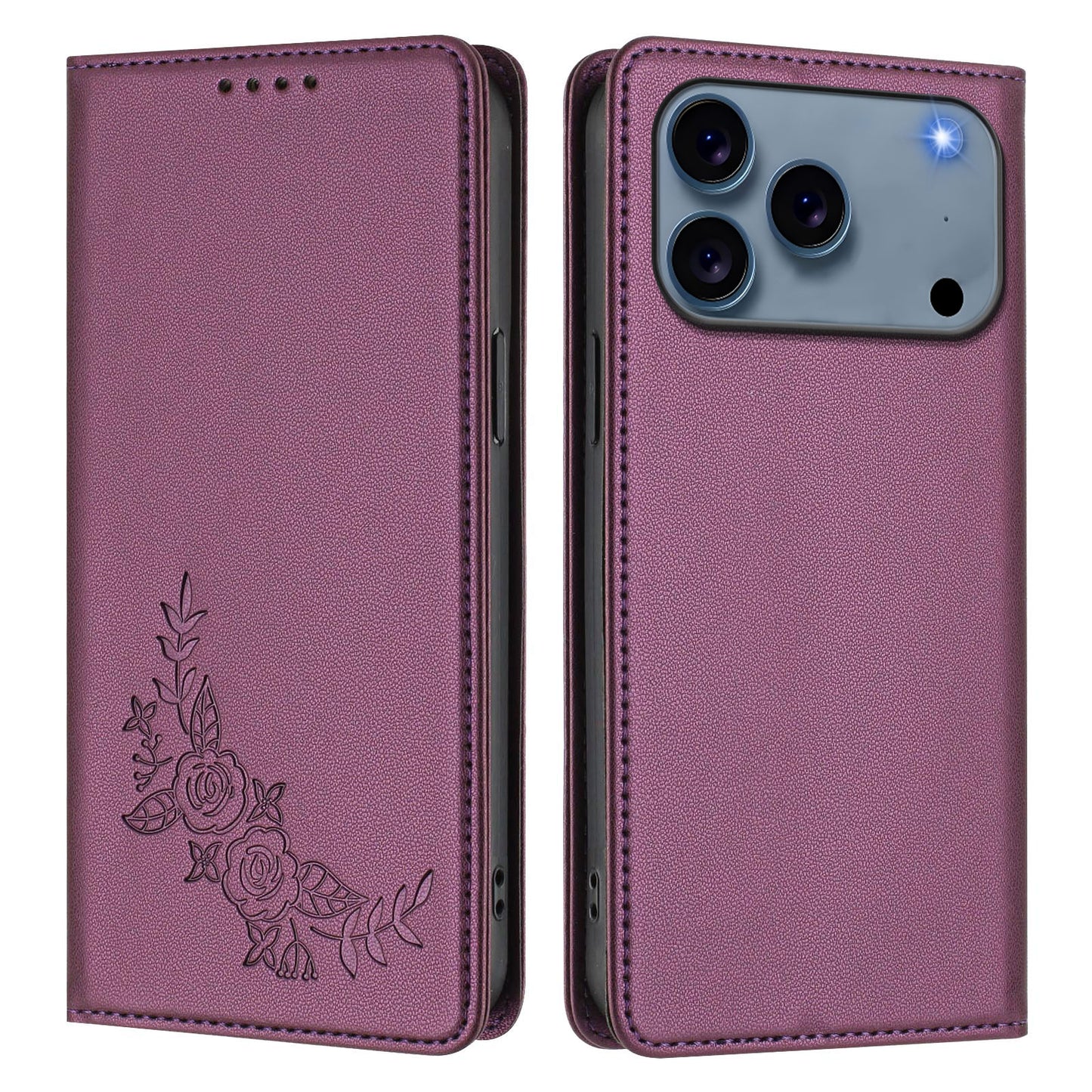For iPhone 17 Pro Max Wallet Stand Case Peony Flower Pattern TPU PU Leather Flip Cover