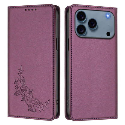 For iPhone 17 Pro Max Wallet Stand Case Peony Flower Pattern TPU PU Leather Flip Cover