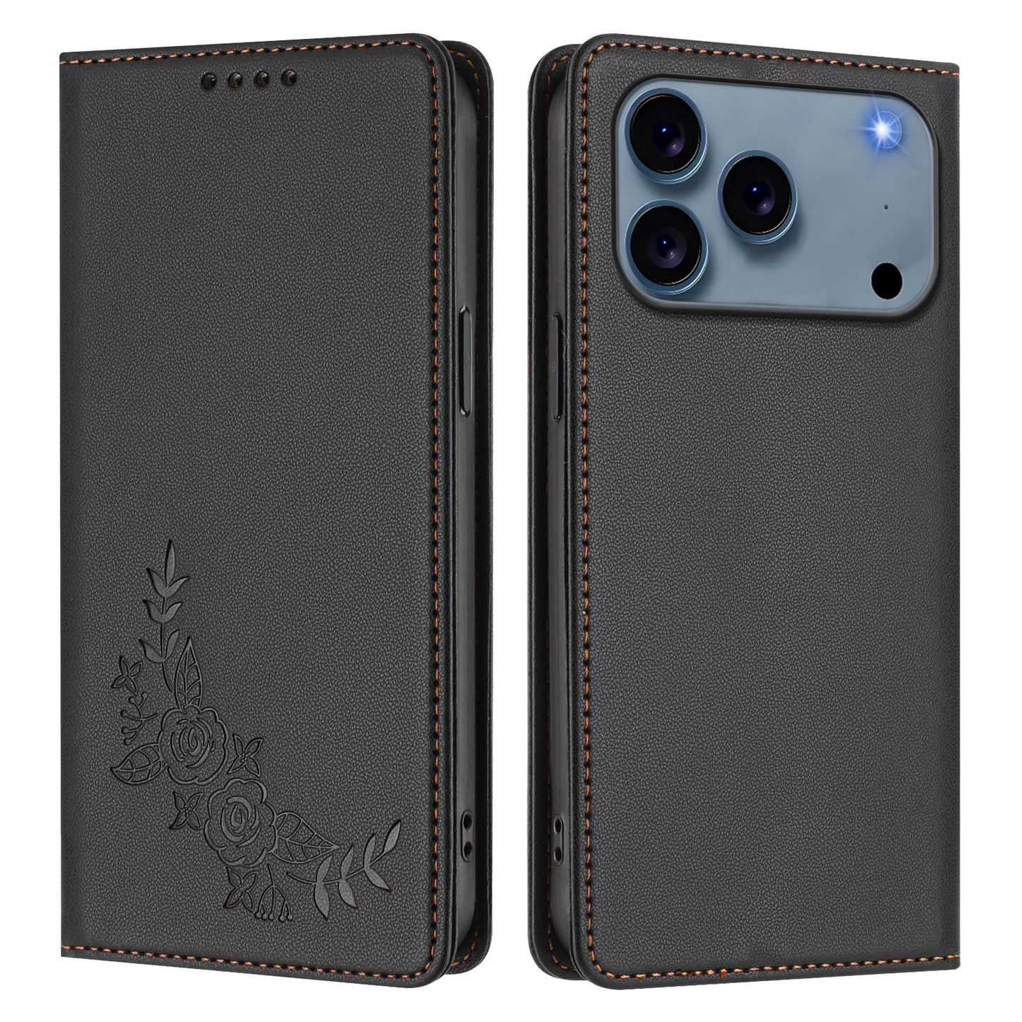 For iPhone 17 Pro Max Wallet Stand Case Peony Flower Pattern TPU PU Leather Flip Cover