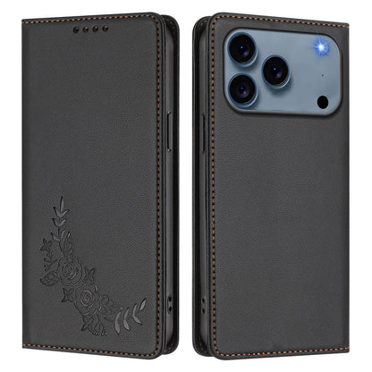 For iPhone 17 Pro Max Wallet Stand Case Peony Flower Pattern TPU PU Leather Flip Cover