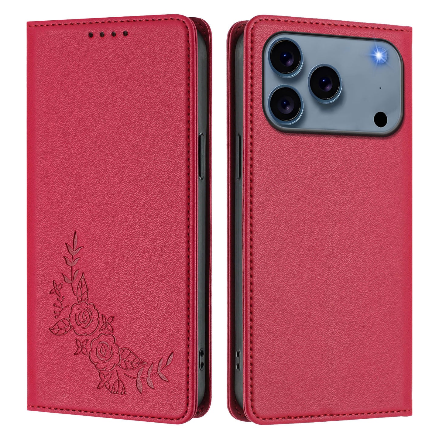 For iPhone 17 Pro Max Wallet Stand Case Peony Flower Pattern TPU PU Leather Flip Cover