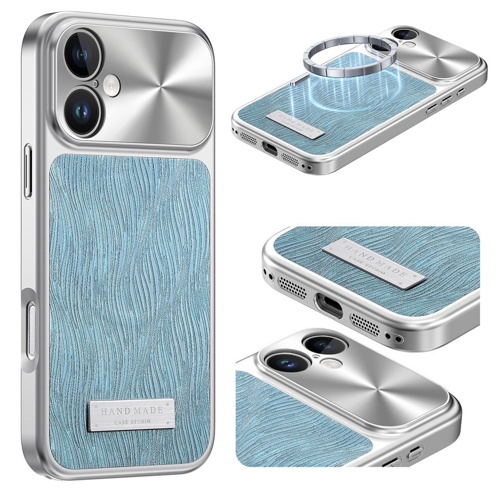 For iPhone 16 Magnetic Case Flowing Water Ripple TPU+PC Shockproof Phone Cover Compatible With Magsafe