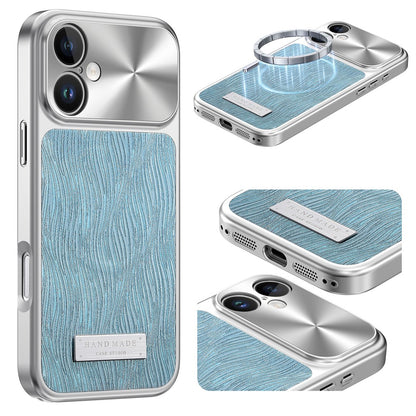 For iPhone 16 Magnetic Case Flowing Water Ripple TPU+PC Shockproof Phone Cover Compatible With Magsafe