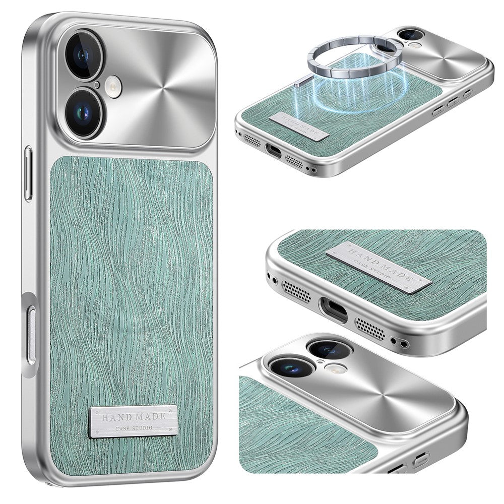 For iPhone 16 Magnetic Case Flowing Water Ripple TPU+PC Shockproof Phone Cover Compatible With Magsafe