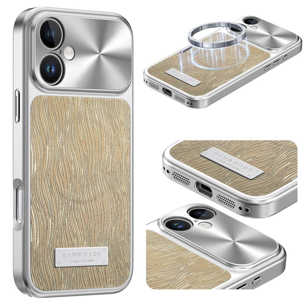 For iPhone 16 Magnetic Case Flowing Water Ripple TPU+PC Shockproof Phone Cover Compatible With Magsafe