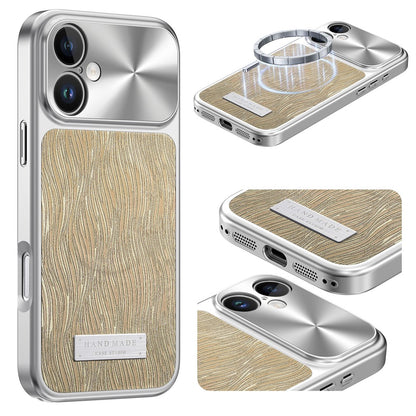 For iPhone 16 Magnetic Case Flowing Water Ripple TPU+PC Shockproof Phone Cover Compatible With Magsafe