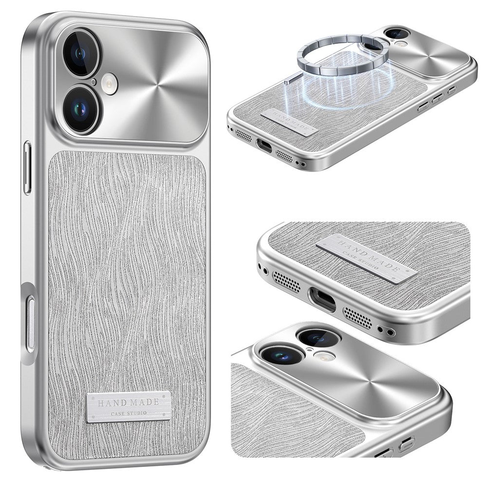 For iPhone 16 Magnetic Case Flowing Water Ripple TPU+PC Shockproof Phone Cover Compatible With Magsafe