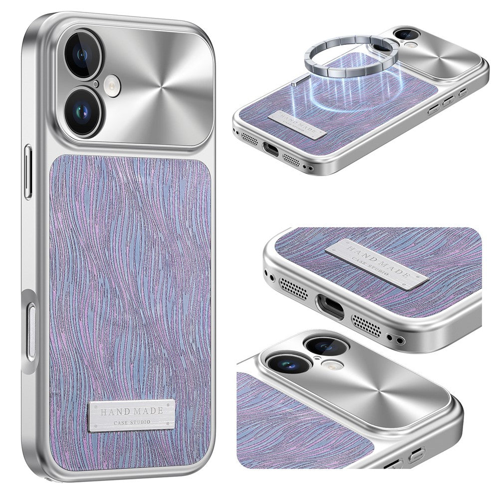 For iPhone 16 Magnetic Case Flowing Water Ripple TPU+PC Shockproof Phone Cover Compatible With Magsafe
