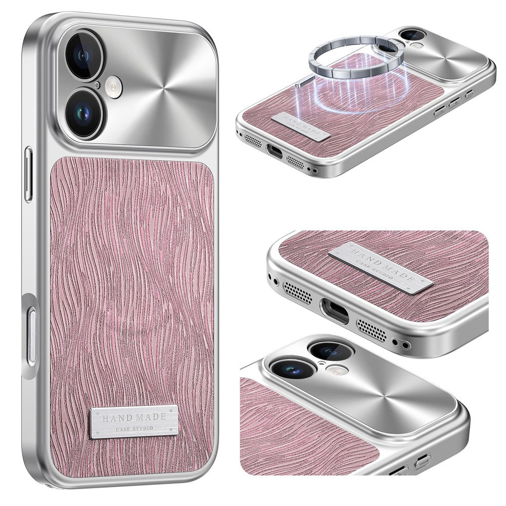 For iPhone 16 Magnetic Case Flowing Water Ripple TPU+PC Shockproof Phone Cover Compatible With Magsafe