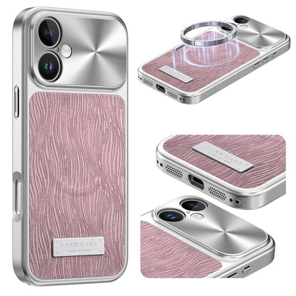 For iPhone 16 Magnetic Case Flowing Water Ripple TPU+PC Shockproof Phone Cover Compatible With Magsafe