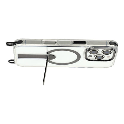 For iPhone 16 Pro Max Magnetic Case with Kickstand and 3-in-1 8mm 220cm Length Strap PC TPU Phone Cover