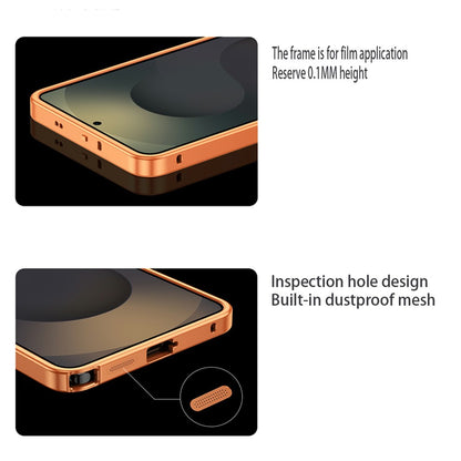 For Samsung Galaxy S25 Ultra Metal Frame Case Magnetic Snap On Frame PC Hollow Back Heat Dissipation Shockproof Cover
