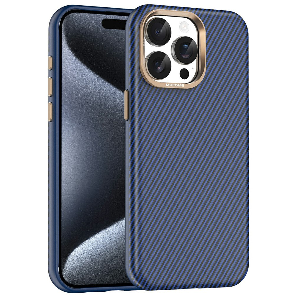 For iPhone 15 Pro Max Case Compatible with MagSafe Carbon Fiber Texture Shockproof Leather TPU PC Protective Cover