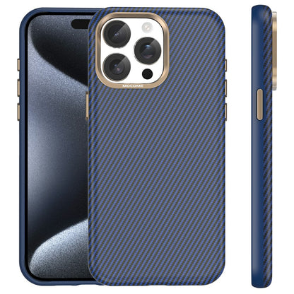 For iPhone 15 Pro Max Case Compatible with MagSafe Carbon Fiber Texture Shockproof Leather TPU PC Protective Cover