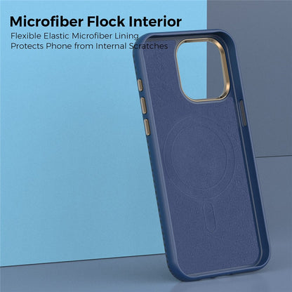 For iPhone 15 Pro Max Case Compatible with MagSafe Carbon Fiber Texture Shockproof Leather TPU PC Protective Cover