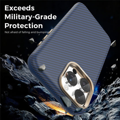 For iPhone 15 Pro Max Case Compatible with MagSafe Carbon Fiber Texture Shockproof Leather TPU PC Protective Cover