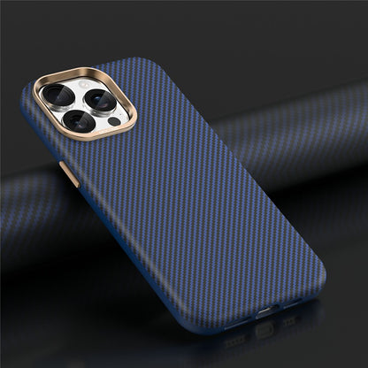 For iPhone 15 Pro Max Case Compatible with MagSafe Carbon Fiber Texture Shockproof Leather TPU PC Protective Cover