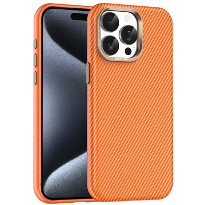 For iPhone 15 Pro Max Case Compatible with MagSafe Carbon Fiber Texture Shockproof Leather TPU PC Protective Cover