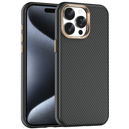 For iPhone 15 Pro Max Case Compatible with MagSafe Carbon Fiber Texture Shockproof Leather TPU PC Protective Cover