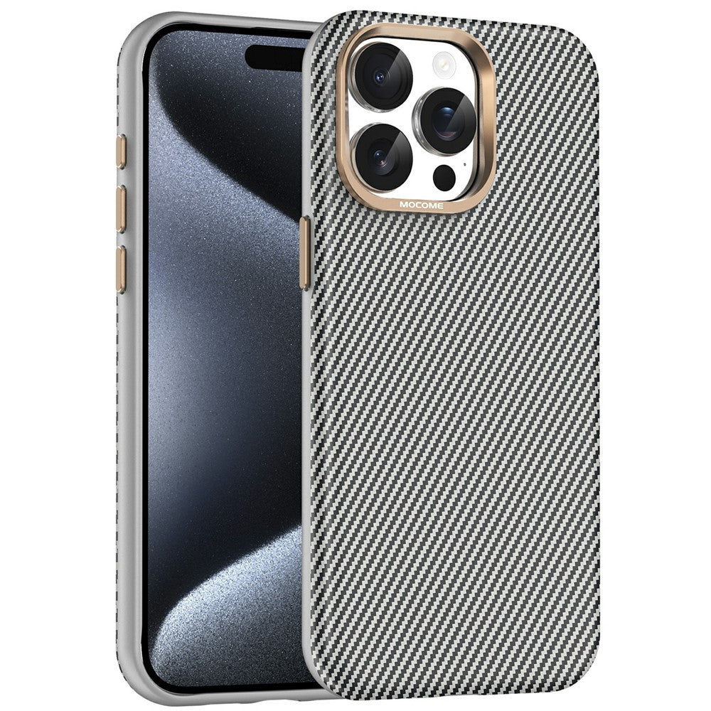 For iPhone 15 Pro Max Case Compatible with MagSafe Carbon Fiber Texture Shockproof Leather TPU PC Protective Cover