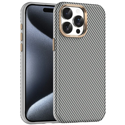 For iPhone 15 Pro Max Case Compatible with MagSafe Carbon Fiber Texture Shockproof Leather TPU PC Protective Cover