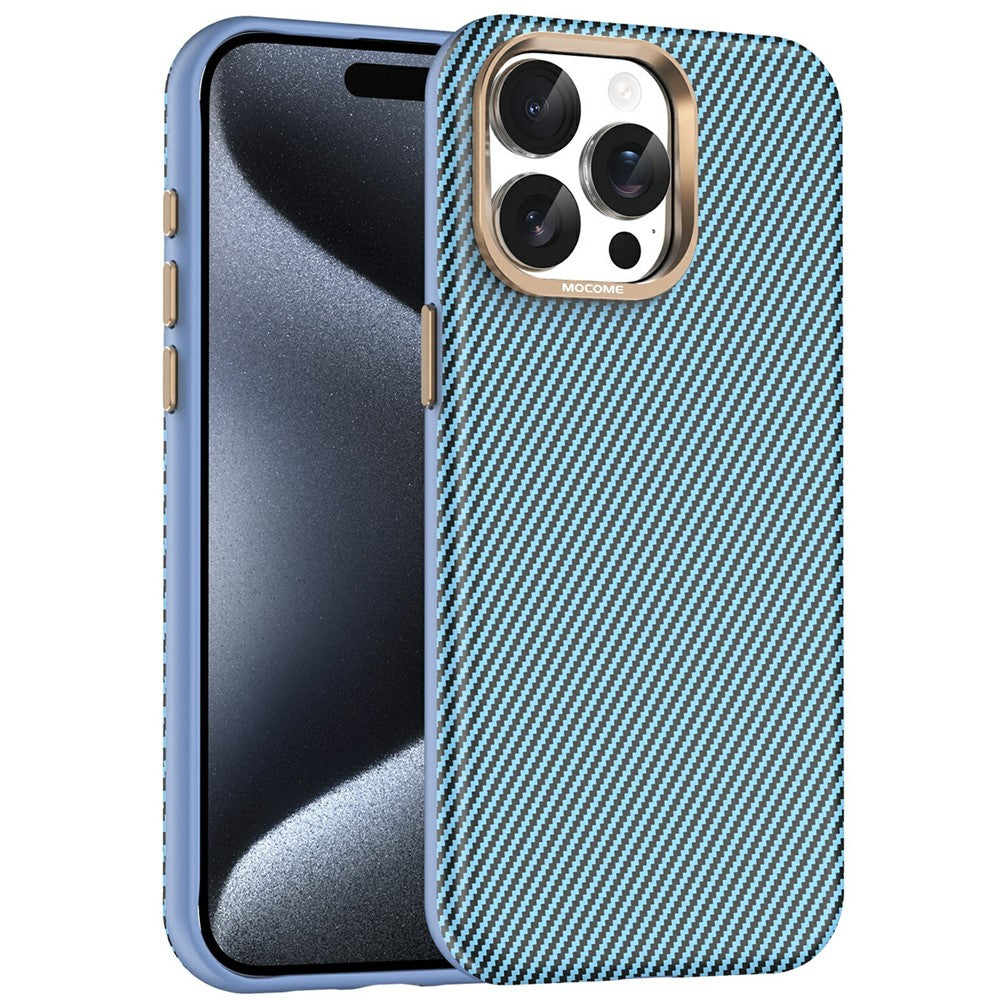 For iPhone 15 Pro Max Case Compatible with MagSafe Carbon Fiber Texture Shockproof Leather TPU PC Protective Cover