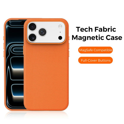 For iPhone 17 Pro Max Magnetic Case Compatible with MagSafe Tech Fabric TPU Shockproof Cover