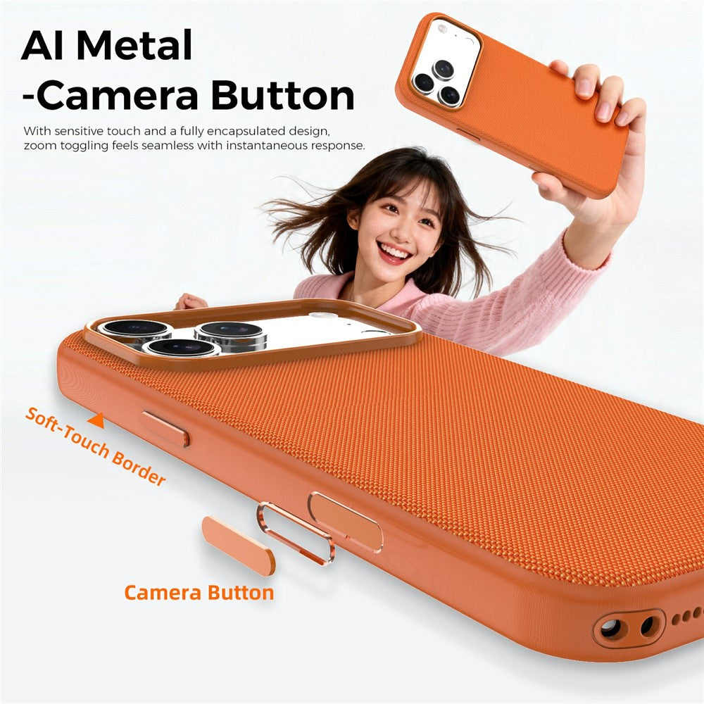For iPhone 17 Pro Max Magnetic Case Compatible with MagSafe Tech Fabric TPU Shockproof Cover