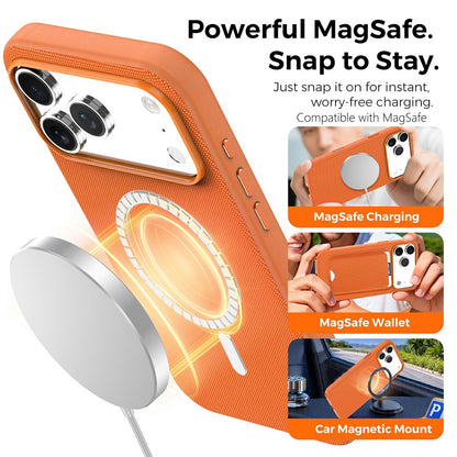 For iPhone 17 Pro Max Magnetic Case Compatible with MagSafe Tech Fabric TPU Shockproof Cover