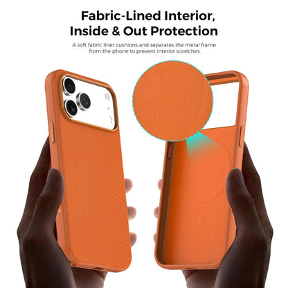 For iPhone 17 Pro Max Magnetic Case Compatible with MagSafe Tech Fabric TPU Shockproof Cover