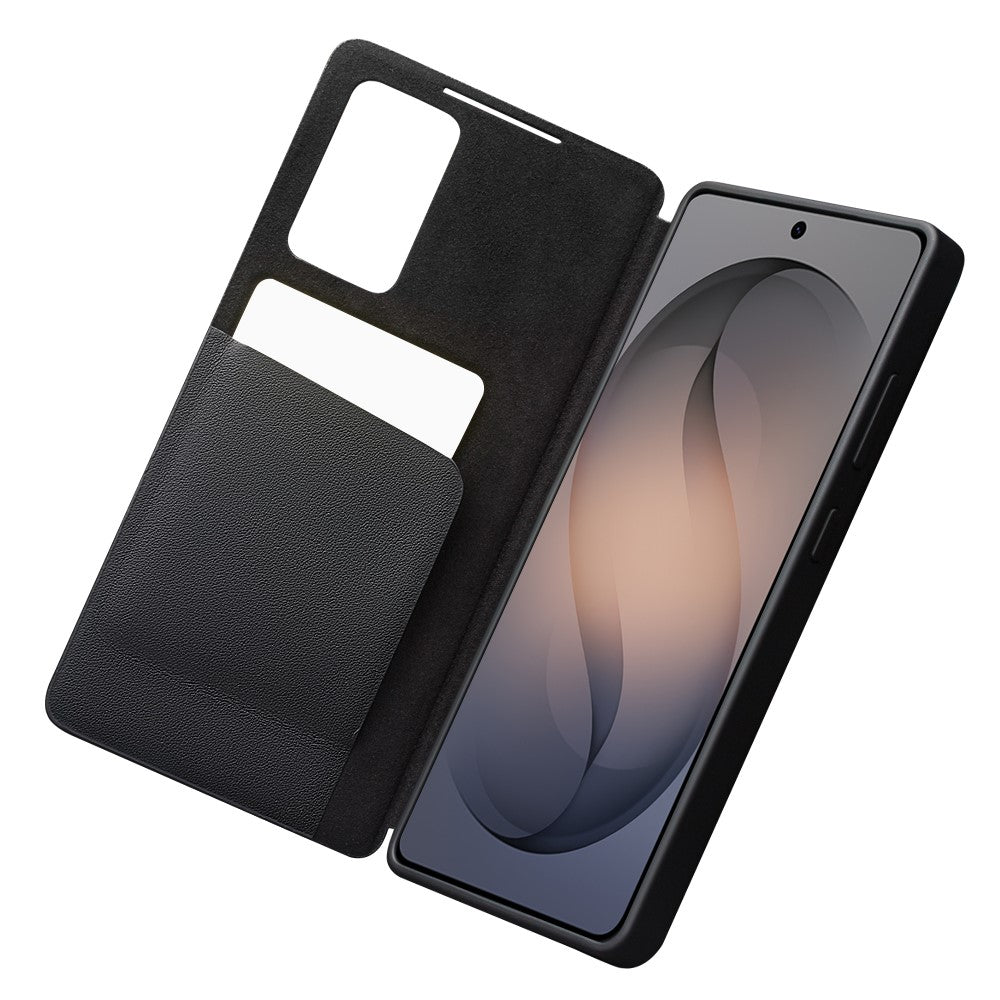 QIALINO For Samsung Galaxy S26+ Case View Window Genuine Cow Leather Flip Phone Cover (APP Version)