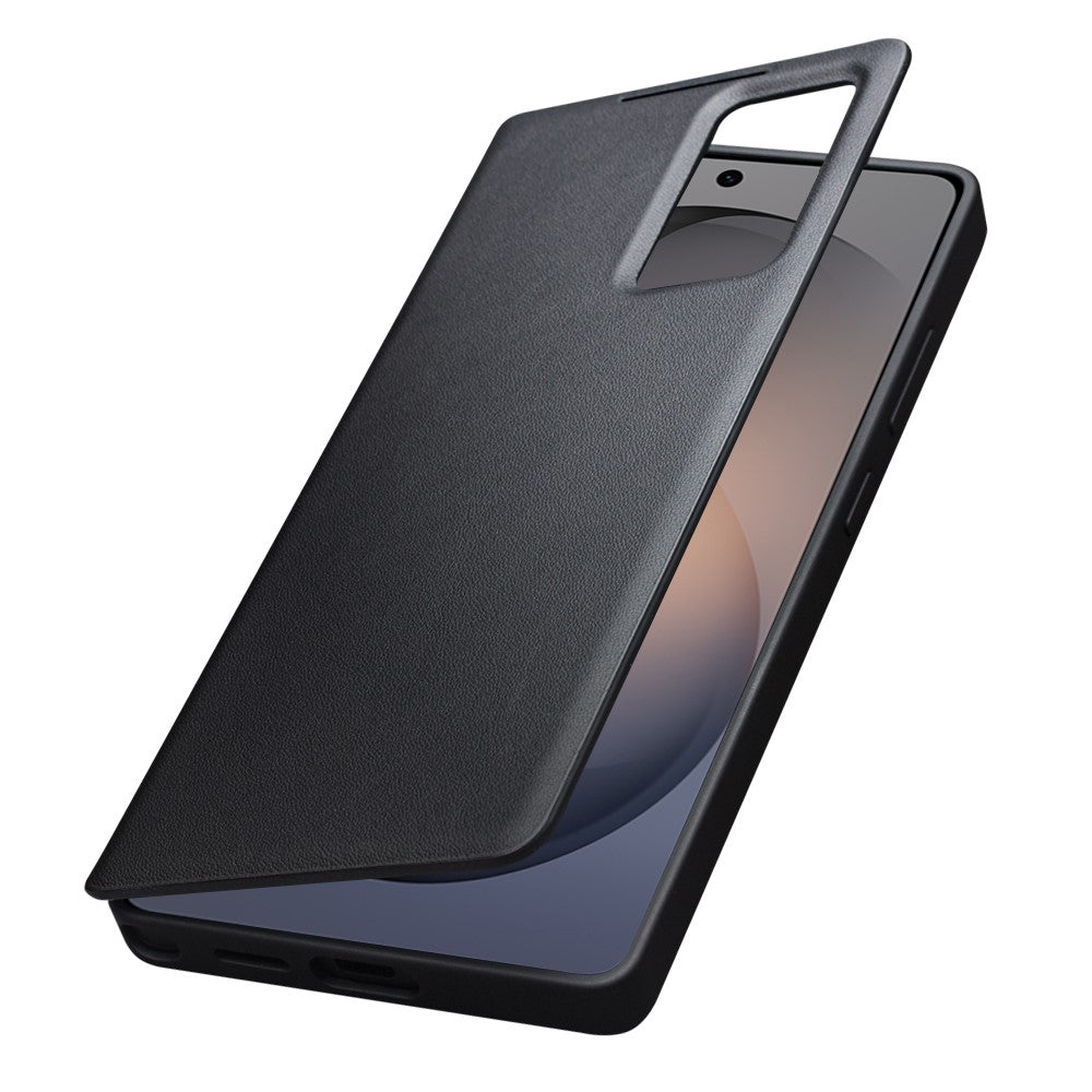 QIALINO For Samsung Galaxy S26+ Case View Window Genuine Cow Leather Flip Phone Cover (APP Version)