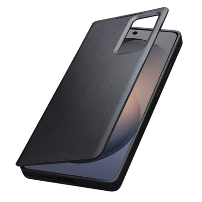 QIALINO For Samsung Galaxy S26+ Case View Window Genuine Cow Leather Flip Phone Cover (APP Version)