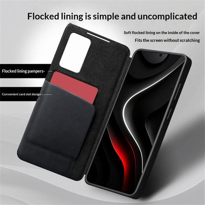 QIALINO For Samsung Galaxy S26+ Case View Window Genuine Cow Leather Flip Phone Cover (APP Version)