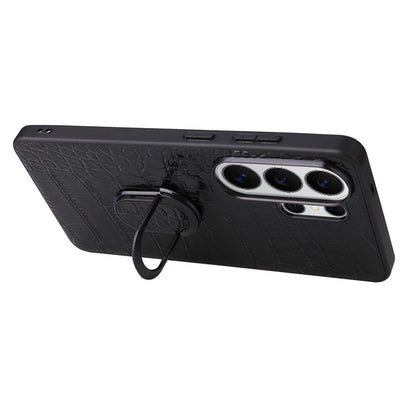 For Samsung Galaxy S25 Ultra Case Kickstand Leather + TPU + PC Phone Back Cover
